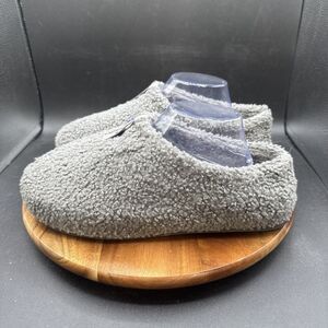 Bombas Sunday Slippers Mens Size 10 Gray Sherpa Fleece Mule Indoor Slip On